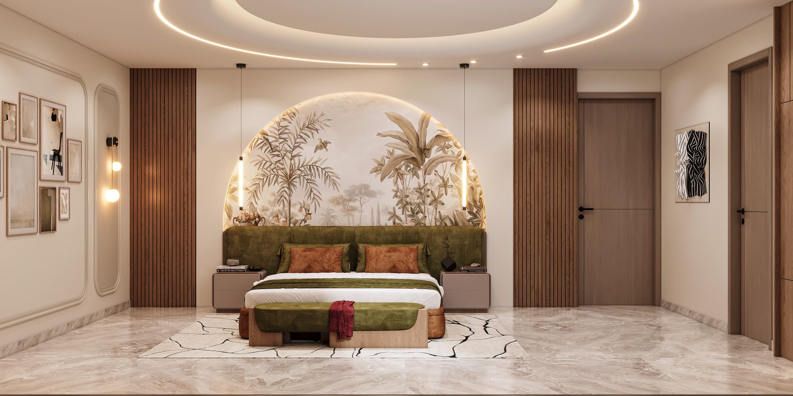 Living room wall panelling in Vasundhara